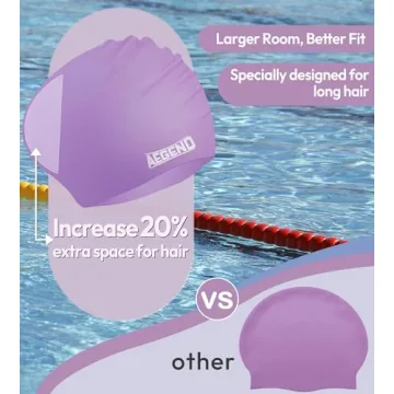 Durable Aegend Swim Caps for Long Hair 2 Pack