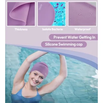 Durable Aegend Swim Caps for Long Hair 2 Pack