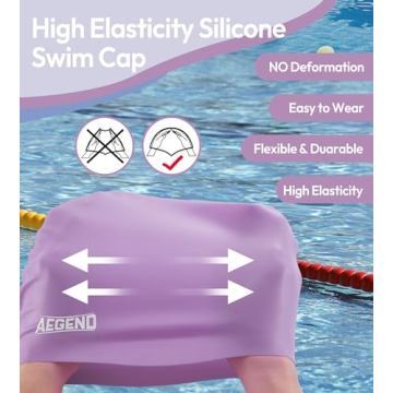 Durable Aegend Swim Caps for Long Hair 2 Pack