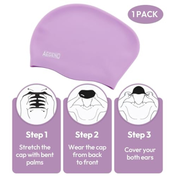 Durable Aegend Swim Caps for Long Hair 2 Pack