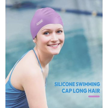 Durable Aegend Swim Caps for Long Hair 2 Pack