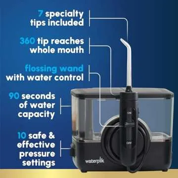 Waterpik ION Professional Water Flosser, Rechargeable and Portable for Teeth, Gums, Braces, 10 Setti...