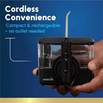 Waterpik ION Professional Water Flosser, Rechargeable and Portable for Teeth, Gums, Braces, 10 Settings, 7 Flossing Tips For Multiple Users And Needs, ADA Accepted, WF-12 Black, Packaging May Vary