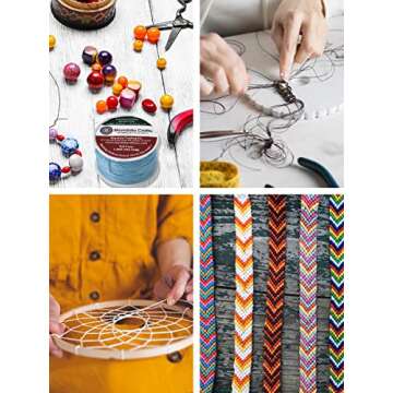 Mandala Crafts 1mm 109 Yards Black Cotton Waxed Cord for Jewelry Making Bracelet Cord Waxed String - Beading String Thread Jewelry Cords for Necklaces String