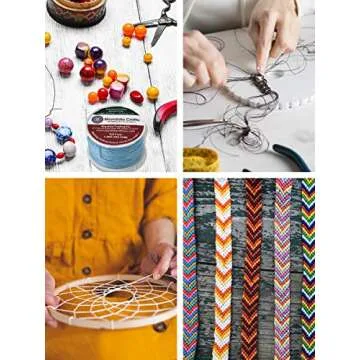 Mandala Crafts 1mm 109 Yards Black Cotton Waxed Cord for Jewelry Making Bracelet Cord Waxed String - Beading String Thread Jewelry Cords for Necklaces String