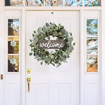 Sggvecsy 20in Eucalyptus Wreath with Welcome Sign