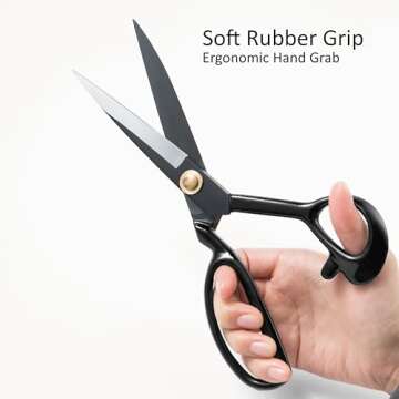 Professional Tailor Scissors 9 Inch for Cutting Fabric Heavy Duty Scissors for Leather Cutting Industrial Sharp Sewing Shears for Home Office Artists Dressmakers