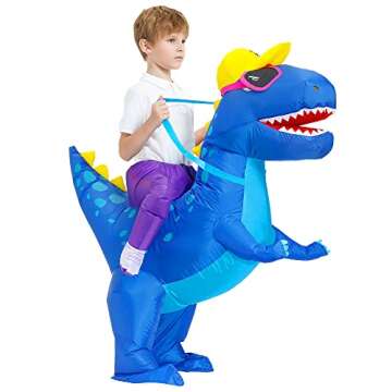 Decalare Inflatable Dinosaur costumes for kids T-Rex Costume Fancy Costumes Halloween Party Cosplay Fantasy Blow up Costume (7-10 Yrs)