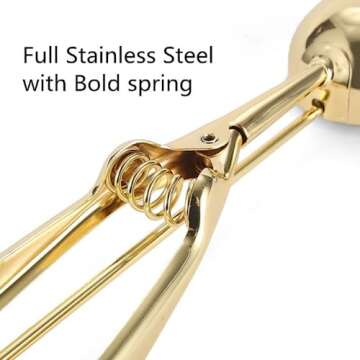 Good Dee's Gold Cookie Scoop, 4 cm, 18/8 stainless steel, easy to use, great for cookies, muffins, and ice cream