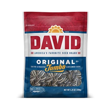 DAVID Seeds Original Salted and Roasted Jumbo Sunflower Seeds - Keto Friendly Snack - 12 Delicious 5...