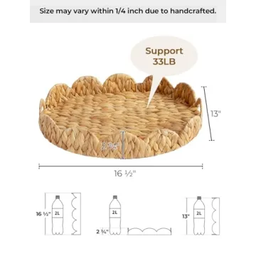 Elegant Handcrafted Wicker Serving Tray for Home Decor