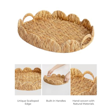 Elegant Handcrafted Wicker Serving Tray for Home Decor