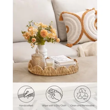 Elegant Handcrafted Wicker Serving Tray for Home Decor