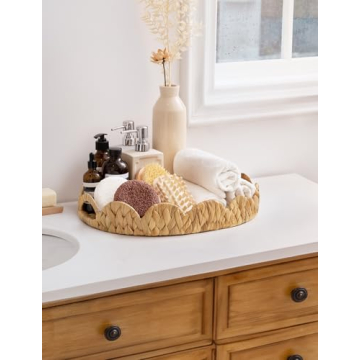 Elegant Handcrafted Wicker Serving Tray for Home Decor