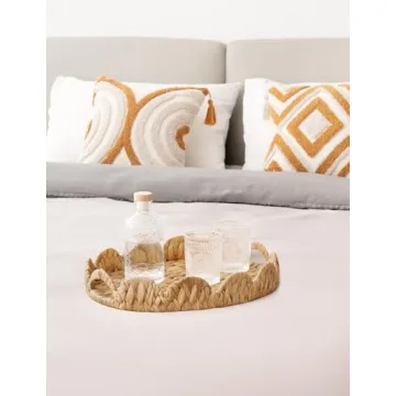 Elegant Handcrafted Wicker Serving Tray for Home Decor