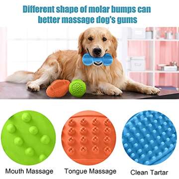 LUKITO Dog Chew Toys 3 Pack for Aggressive Chewers, Multifunctional Teeth Cleaning and Gum Massage, ...