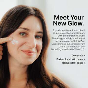 EveryRay Suncare - Sunshine Serum - Enriched Mineral Suncreen Serum - 1.69 fl oz - SPF 50 with skin hydrating squalane and Vitamin C - For All Skin Types and Skin Tones