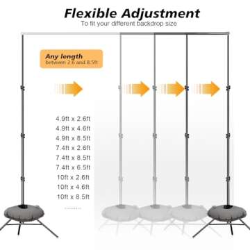 Adjustable Backdrop Stand for Photoshoots, Parties & Events