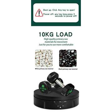 JAYEGT Motorized Rotating Display Stand, 5.74inch /22lbs Load, 360 Degree Electronic Turntable Display Stand for Photography Products Shows, Jewelry, Watch, 3D Models, Cake -Black