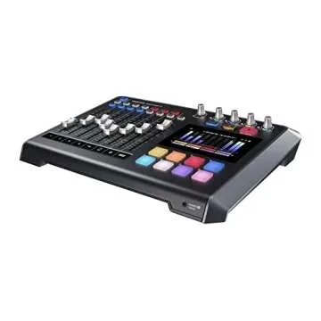 TASCAM Mixcast 4 Podcast Streaming Mixer, Recorder, and USB Audio Interface — Four XLR/TRS Mic Inputs, Touch Screen and Editing Software Included