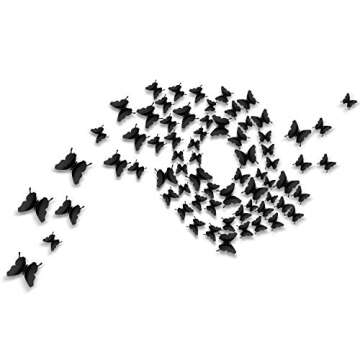 48 Piece DIY Mirror 3D Butterfly Stickers - Removable Decals for Home, Bedroom, Bathroom, Living Roo...