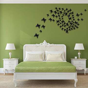 Stylish 48 Piece Mirror 3D Butterfly Stickers