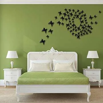 Stylish 48 Piece Mirror 3D Butterfly Stickers