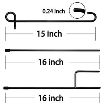 HOOSUN Garden Flag Stand, Premium Garden Flag Pole Holder Metal Powder-Coated Weather-Proof Paint with one Tiger Clip and two Spring Stoppers without flag