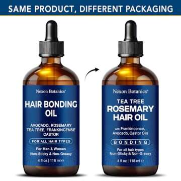 Tea Tree Rosemary Oil for Hair Growth 4 fl oz - Rosemary Tea Tree Oil for Scalp - Castor, Frankincense, Avocado - for Dry and Damaged Hair - Nexon Botanics