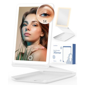 Portable Makeup Mirror with Light & Magnification - Travel Essential