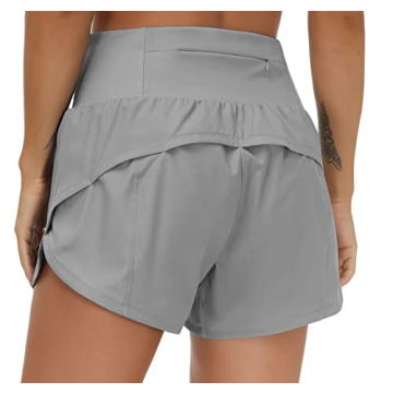 THE GYM PEOPLE Women's High Waisted Running Shorts Quick Dry Athletic Workout Shorts with Mesh Liner...