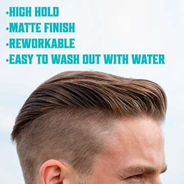 Viking Revolution Hair Styling Agent Hair Clay for Men - Matte - Clay Pomade for Men Hair Styling - ...