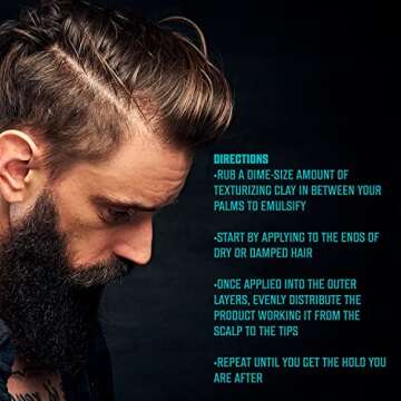 Viking Revolution Hair Styling Agent Hair Clay for Men - Matte - Clay Pomade for Men Hair Styling - Hair Putty for Men Hair Styling Cream High Hold Matte Finish (5.29oz)