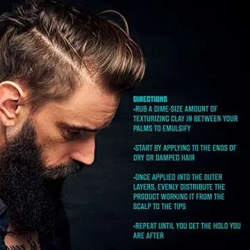 Viking Revolution Hair Styling Agent Hair Clay for Men - Matte - Clay Pomade for Men Hair Styling - Hair Putty for Men Hair Styling Cream High Hold Matte Finish (5.29oz)