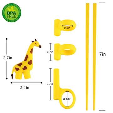 FUNGYAND Training Chopsticks for Beginners Including 4 Pairs Learning Chopsticks with Attachable Learning Chopstick Helper,4 Pieces Reusable Silicone Drinking Straws - Right or Left Handed