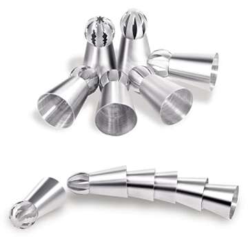 Hofumix Russian Piping Tips Cake Decorating Kit Cake Decorating Tips Buttercream DIY Baking Tools School Prevailing Torch Russian Nozzles Ball Baking Kits 6pcs