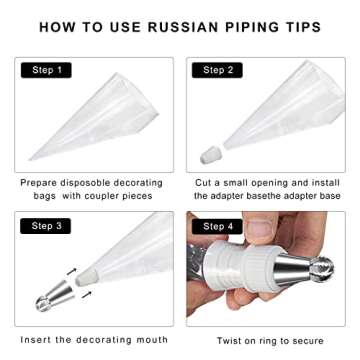 Hofumix Russian Piping Tips Cake Decorating Kit Cake Decorating Tips Buttercream DIY Baking Tools School Prevailing Torch Russian Nozzles Ball Baking Kits 6pcs