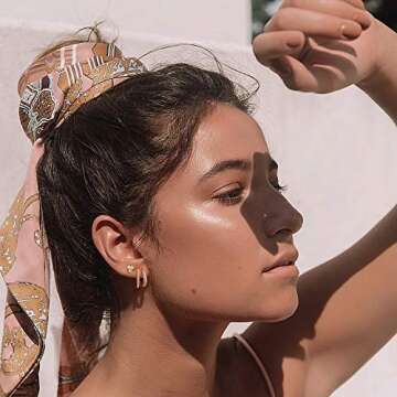 MYEARS Women Diamond Earrings Gold Huggie Twisted Hoop Cubic Zirconia 14K Gold Filled Small Simple H...