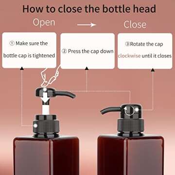 450ml (15.2oz) Pump Bottle Dispenser Jansburg 2Pack Refillable Square Plastic Lotion Dispenser Empty Lotion Pump Bottle for Essential Oil Soap Lotion Shampoo, Bathroom/Kitchen/Travel Amber