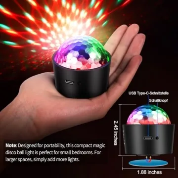 Portable Wiwreenm Mini Disco Ball Light with Sound Activation