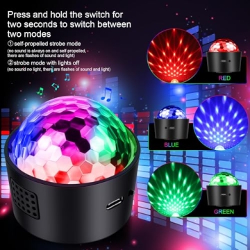 Portable Wiwreenm Mini Disco Ball Light with Sound Activation