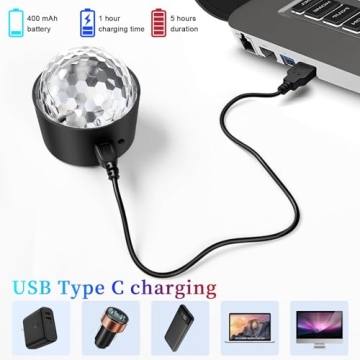 Portable Wiwreenm Mini Disco Ball Light with Sound Activation