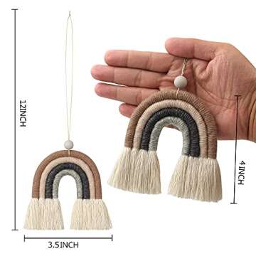 BOHO GARDEN Macrame Rainbow Charm - Essential Oil Diffuser for Cars, Baby Nursery, Children’s Bedr...