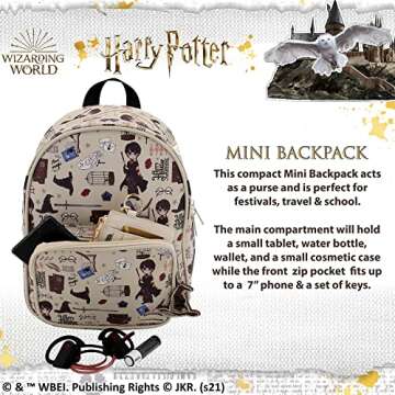 Harry Potter Magic Mini Purse Backpack with Icon Print