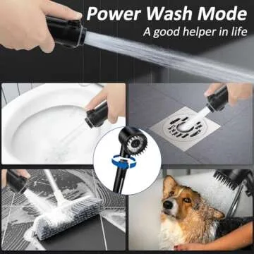 Luxsego High Pressure Shower Heads with Handheld Sprayer, Filtered Shower Head Soften Hard Water with Scalp Massager for Skin & Hair Care, 3 Settings Multi Functional Detachable Shower Head (Black)