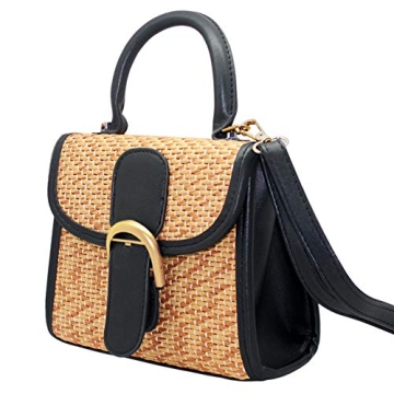 Boshiho Retro Straw Woven Handbag - Stylish Cross Body Bag for Women