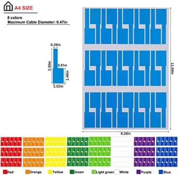 FXHDC-M 240 Pcs Self-Adhesive Cable Labels for Organizing