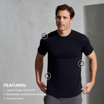 Stylish BYLT Drop-Cut Men's T-Shirt in Black