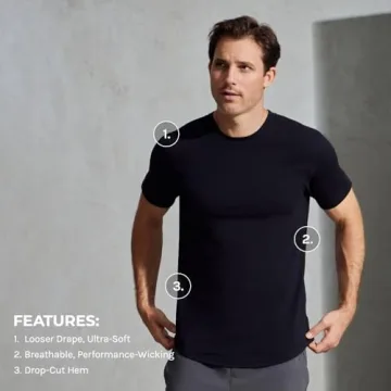 Stylish BYLT Drop-Cut Men's T-Shirt in Black