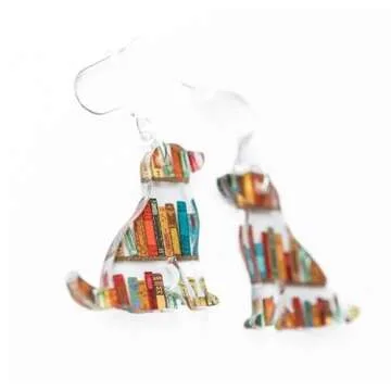 Adorable Cat Book Earrings for Women - Hypoallergenic & Lightweight
